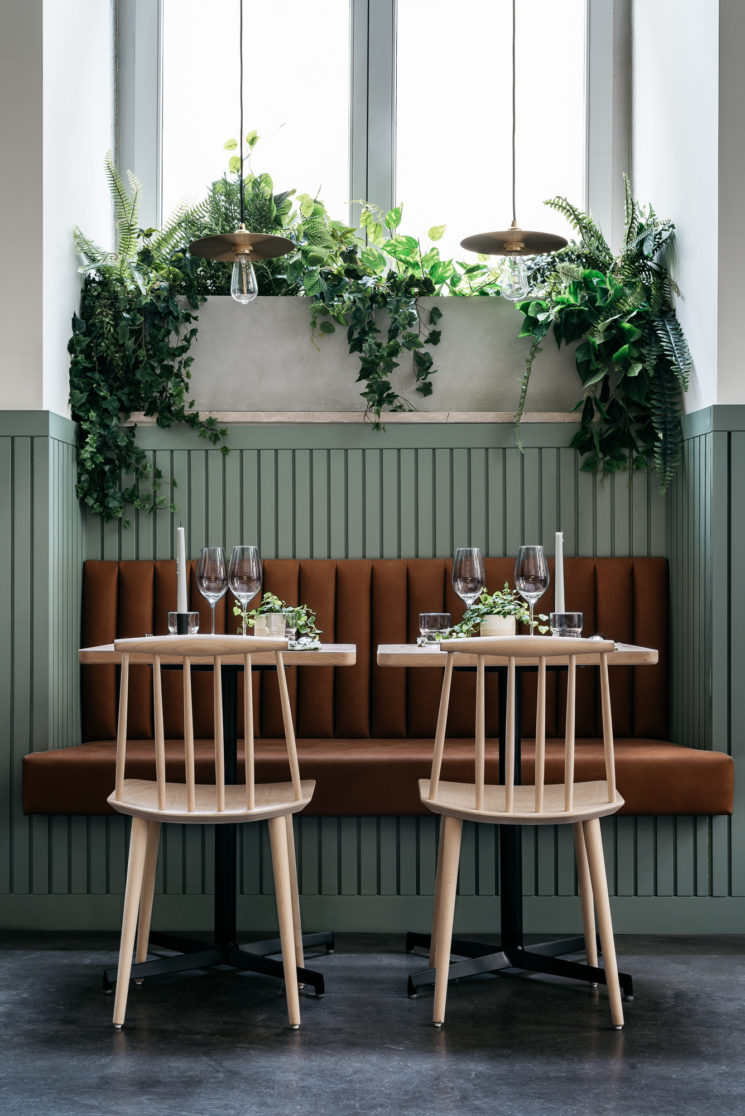 La couleur verte en déco // Restaurant le Prado à Lisbonne par Ark studio