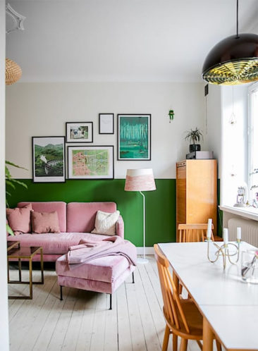 La couleur verte en déco // Un Appartement à Malmö