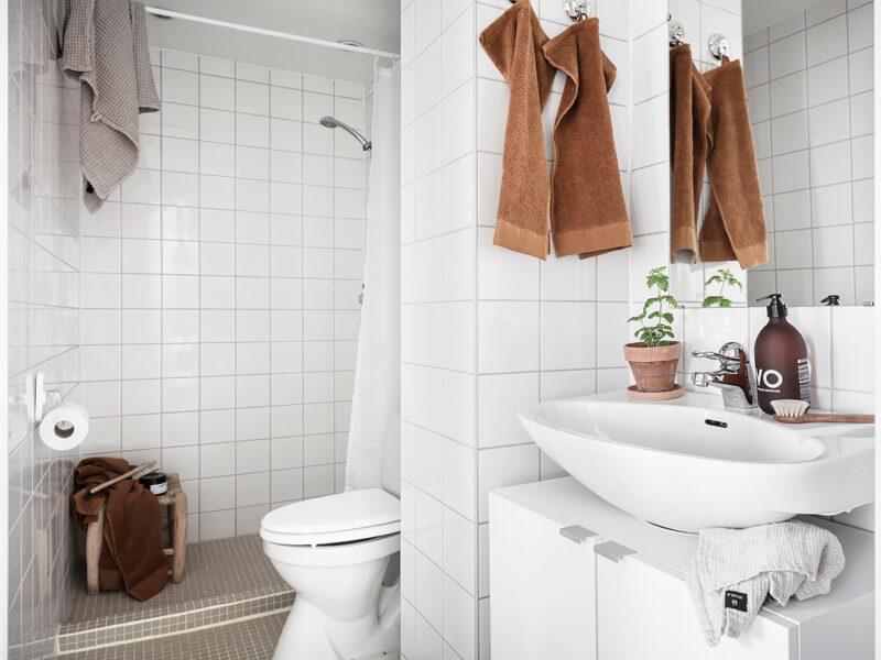 Toilettes séparées du lavabo par une colonne Toilettes séparées du lavabo par une colonne