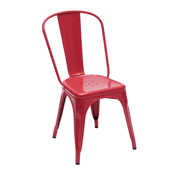 Tolix - Chaise empilable A, rouge brillant