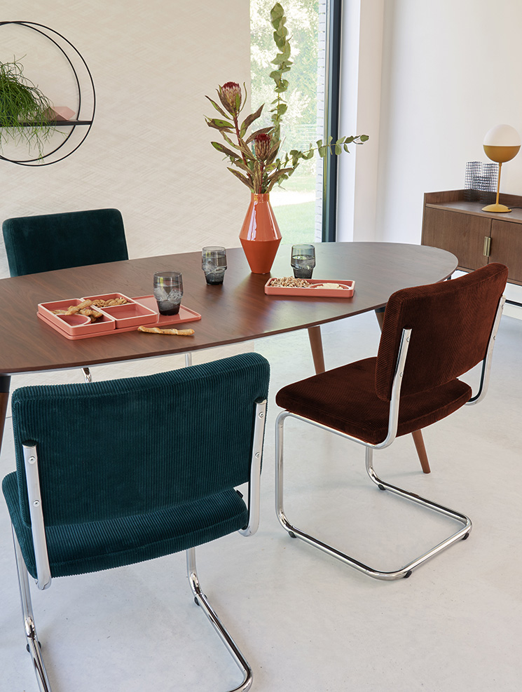 La redoute Intérieurs - Lot de 2 chaises cantilever en velours, Sarva La redoute Intérieurs - Lot de 2 chaises cantilever en velours, Sarva