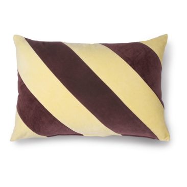 HK Living - Coussin à rayures ocre et marron