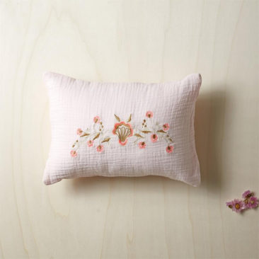 Cyrillus - Coussin en gaze de coton brodé fleurs