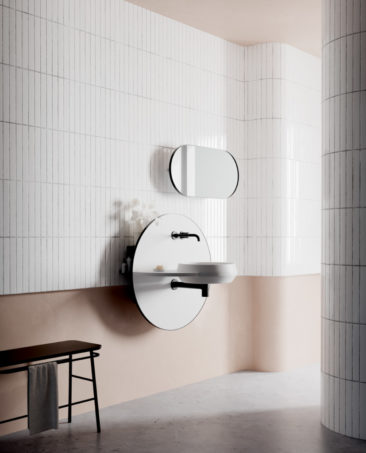 Meuble de salle de bain minimalistes, Arco, édité par Ex.t, design studio Mut