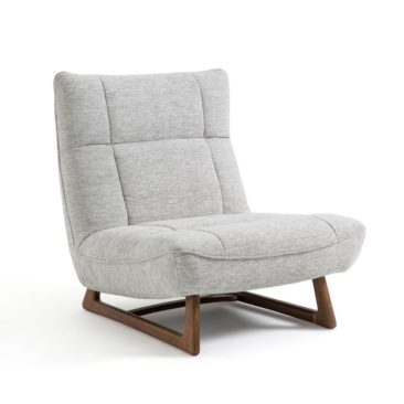 Ampm - Fauteuil bas en toile chinée effet bouclette, Lafar