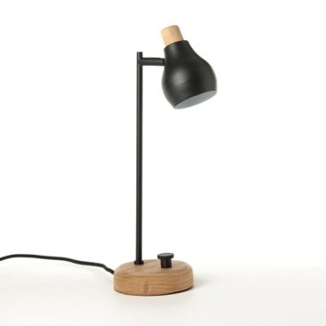 Ampm - Lampe à poser en métal et chêne, Hikaemei