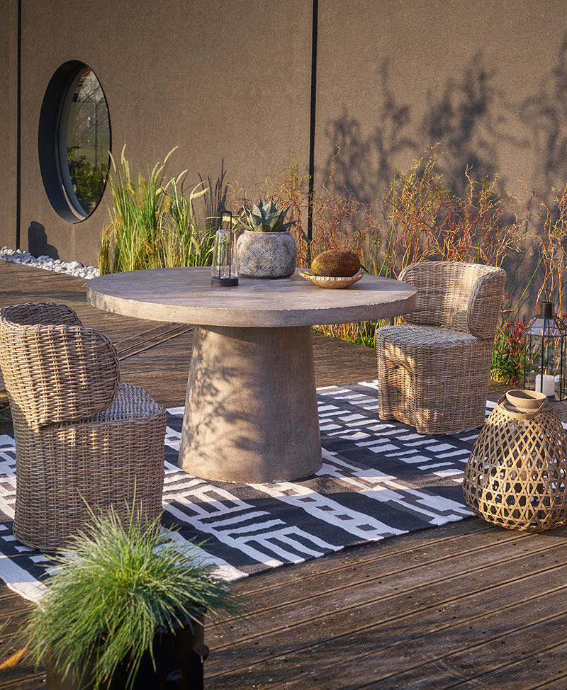 Ampm - Table de jardin en ciment gris, Argine