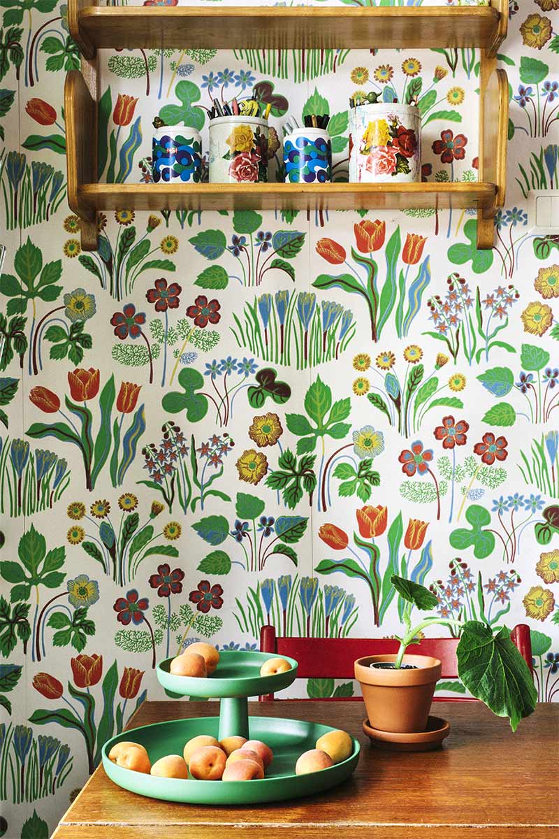 Une maison finlandaise avec du papier peint Josef Frank