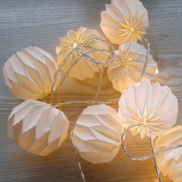 Guirlande lumineuse Led en papier, Origami - Boutique Etsy My Elume