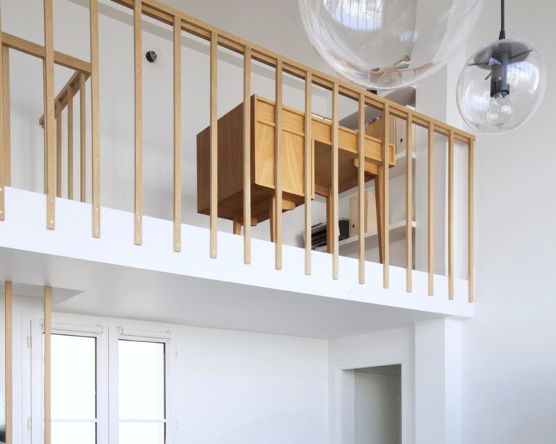 Rambarde pour escalier en bois