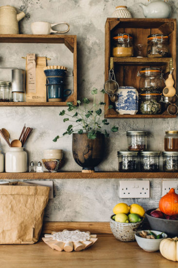 Etagère rustique industrielle murale bois cuisine -  France