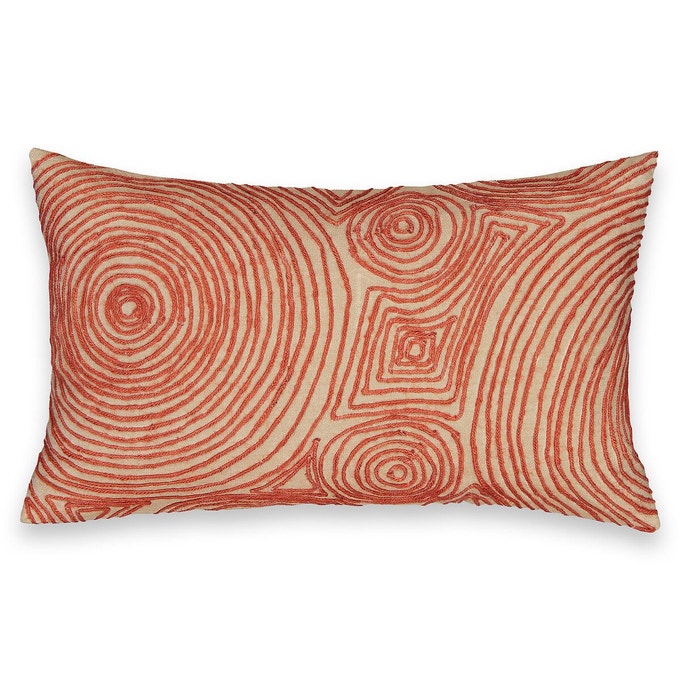 Housse de coussin brodée en jute, Sumbaya - 29 € sur Ampm