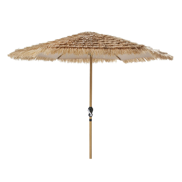 Parasol en métal imitation bois, Paillotte sur Maisons du Monde