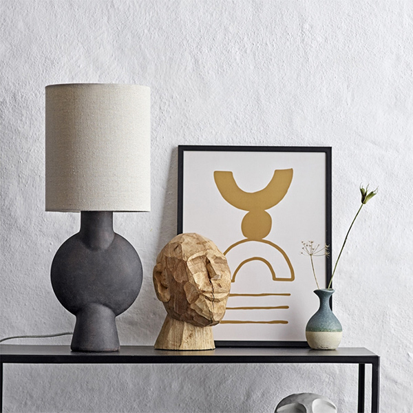 Lampe à poser en céramique noire - Bloomingville