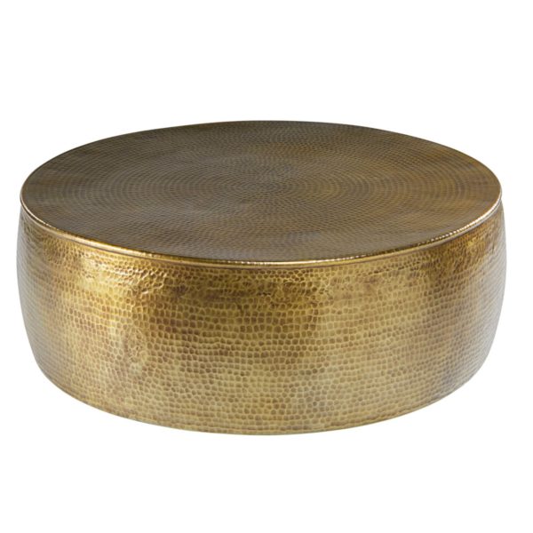 Table basse en aluminium martelé doré, Paloma - Maisons du Monde