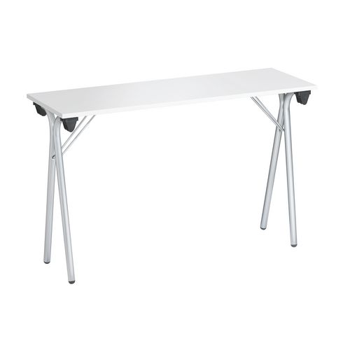 Table de formation pliante 120x40 cm, facile à stocker une fois repliée. A retrouver sur Maxiburo