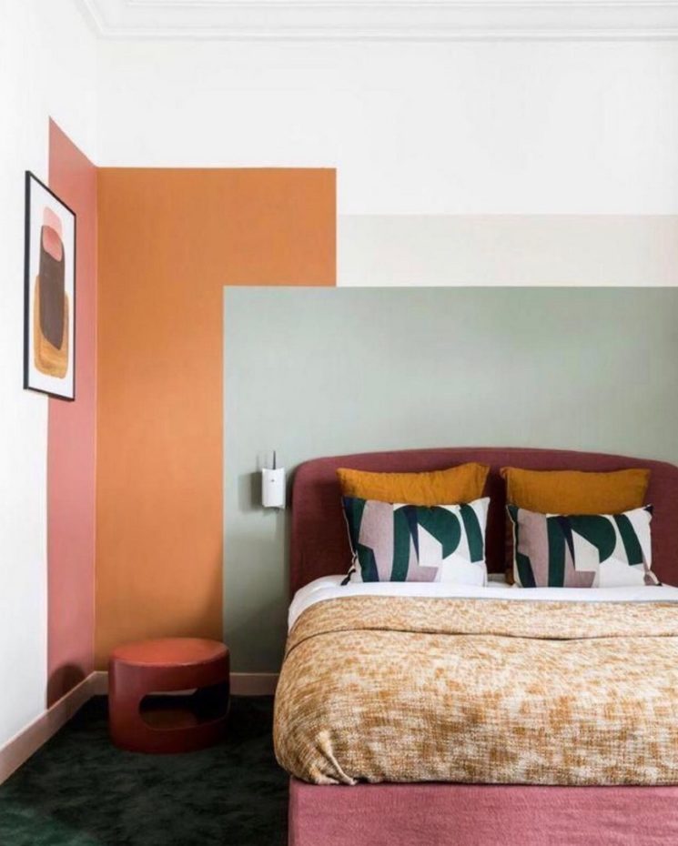 10 idées déco pour une chambre à coucher stylée // S'amuser avec la peinture en faisant des aplats de couleurs différentes