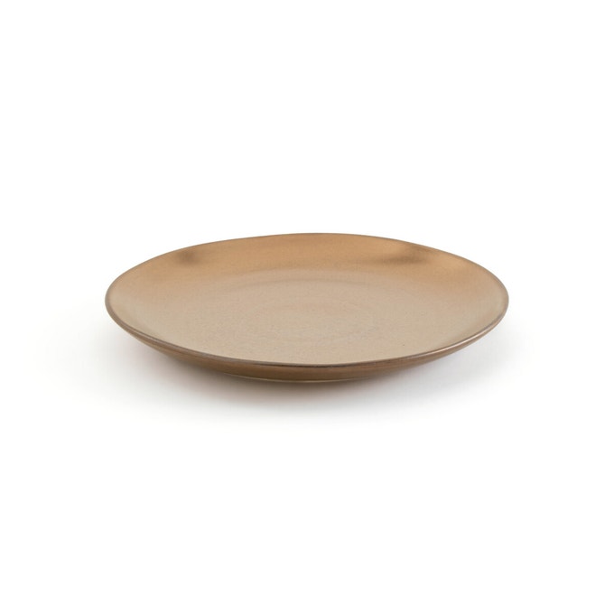 Assiettes plates en grès émaillé métallisé, Doriai, 49 € le lot de 4 sur Ampm