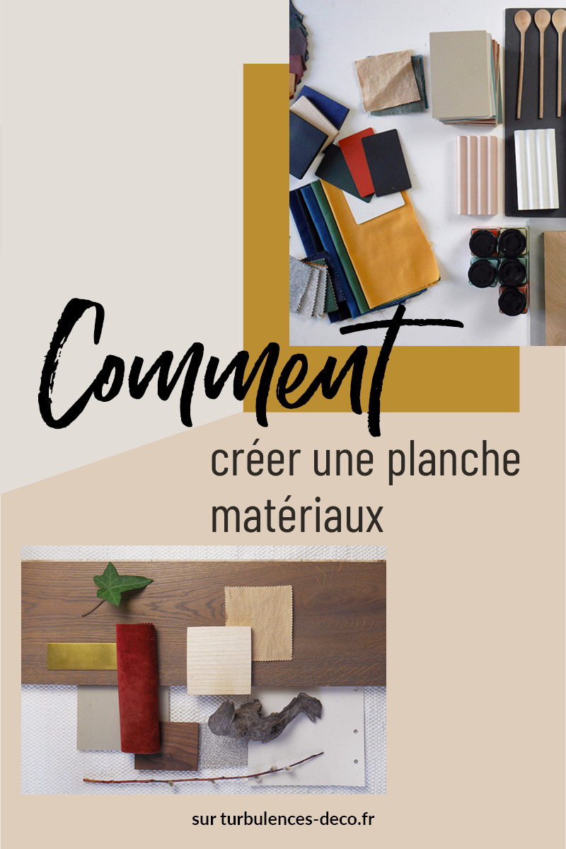 Comment créer un material board ou planche de matériaux ? à retrouver sur Turbulences Déco