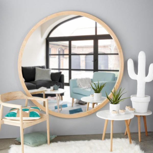 Miroir rond en chêne, Adam sur Maisons du Monde