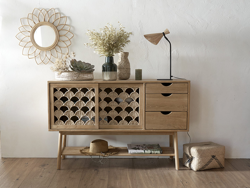 La Redoute Intérieurs - Buffet en teck et rotin, Palma La Redoute Intérieurs - Buffet en teck et rotin, Palma