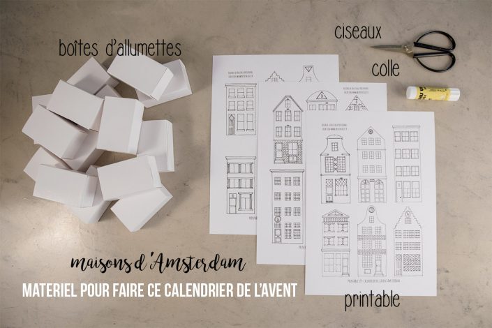 Calendrier de l'avent DIY - Petites maisons en papier - Création de @befrenchie à télécharger sur son site