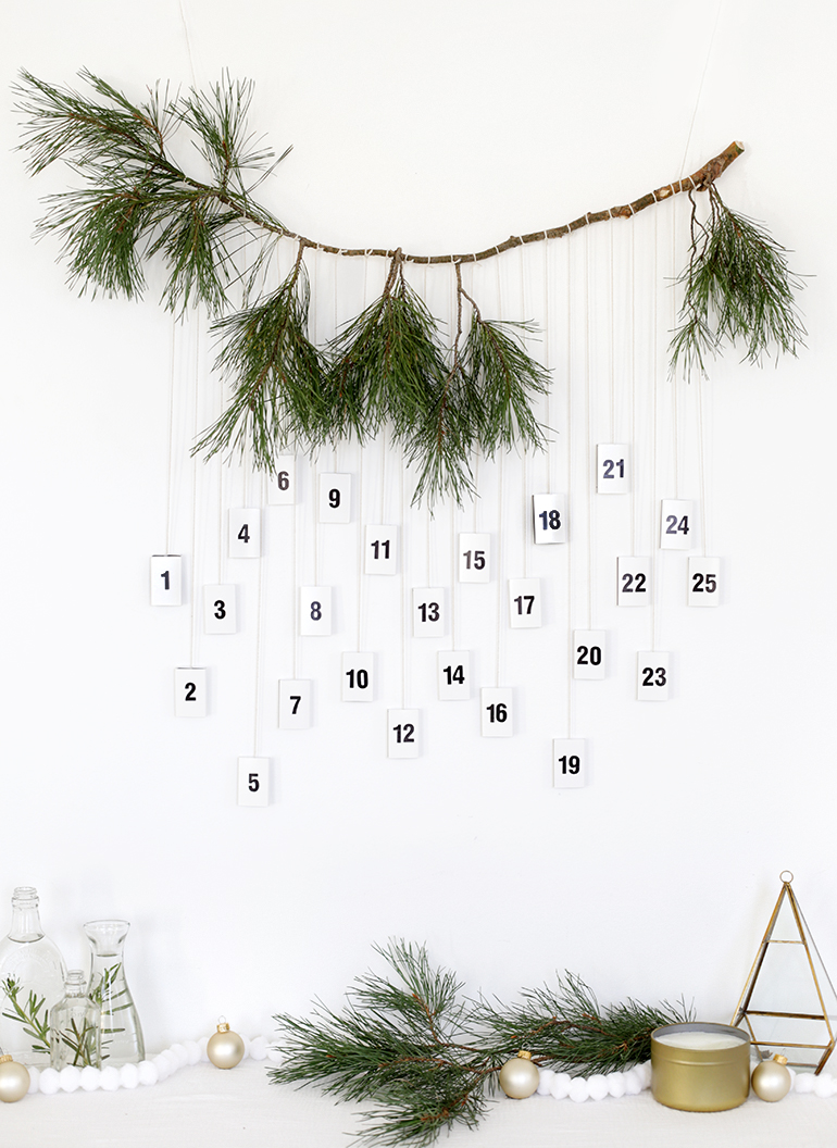 Calendrier de l'avent minimaliste à retrouver sur themerrythought.com