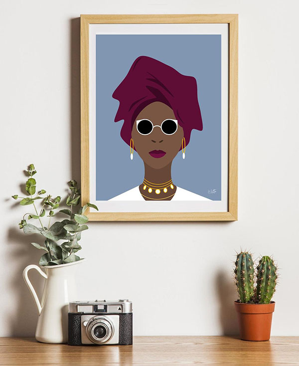 Poster Femme africaine - Boutique Etsy Antoine Illustrations