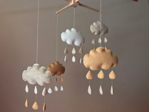 Mobile "nuages" en feutrine - Boutique Etsy ByInna Decor Shop