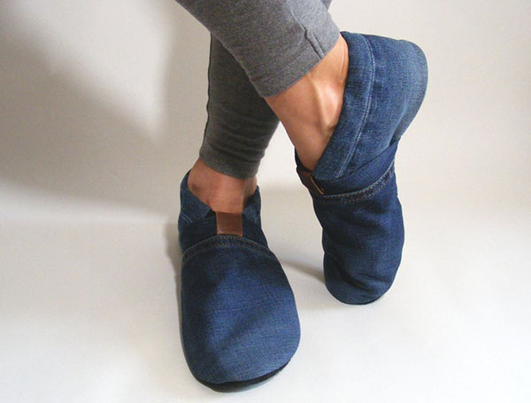 Chaussons en denim MOCCA LEO - Boutique Etsy Sue Ho Design