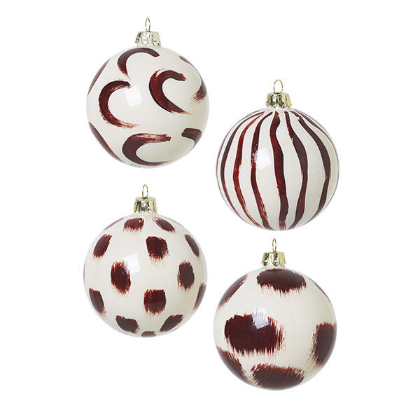 Boule de Noël en verre peint à la main - Ferm Living