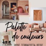 Palette de couleurs terracotta, rose, beige et brun