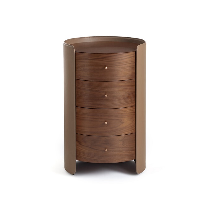 Catalogue Ampm été 2021 - Commode chevet en noyer et cuir, Firmo