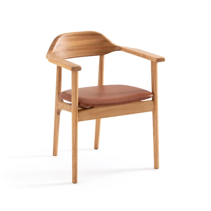 Catalogue Ampm été 2021 - Fauteuil de table en chêne et cuir, Arié