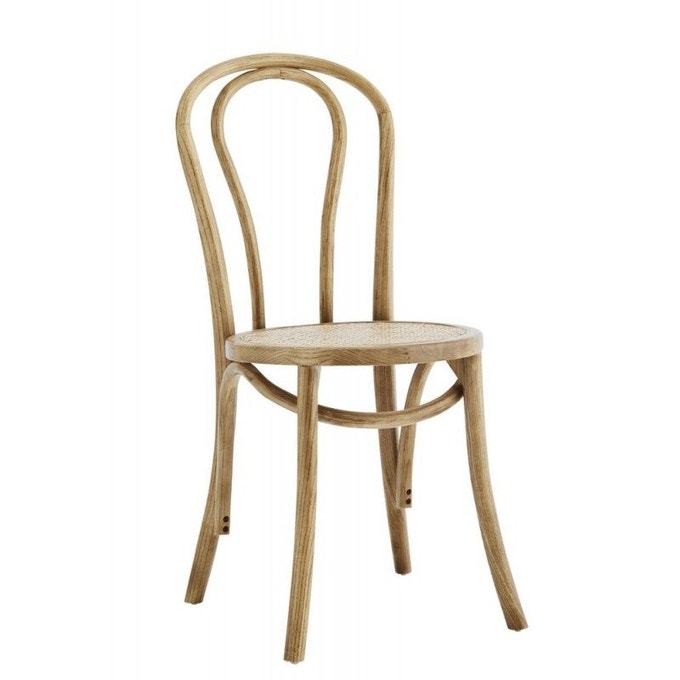 Chaise de bistrot en bois et rotin - Madam Stoltz