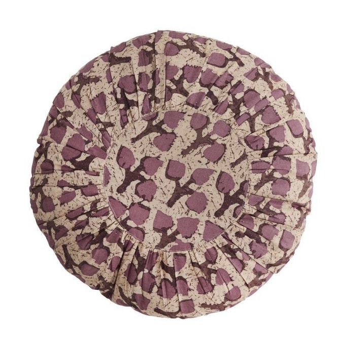 Coussin rond en coton plissé - Madam Stoltz