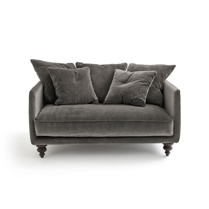 Canapé en velours gris taupe, Lazare sur Ampm