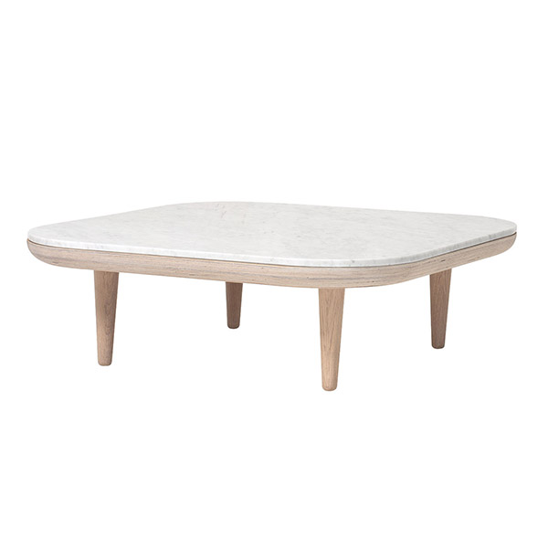 Table basse en marbre et chêne, FLY, design : Space Copenhagen pour &Tradition