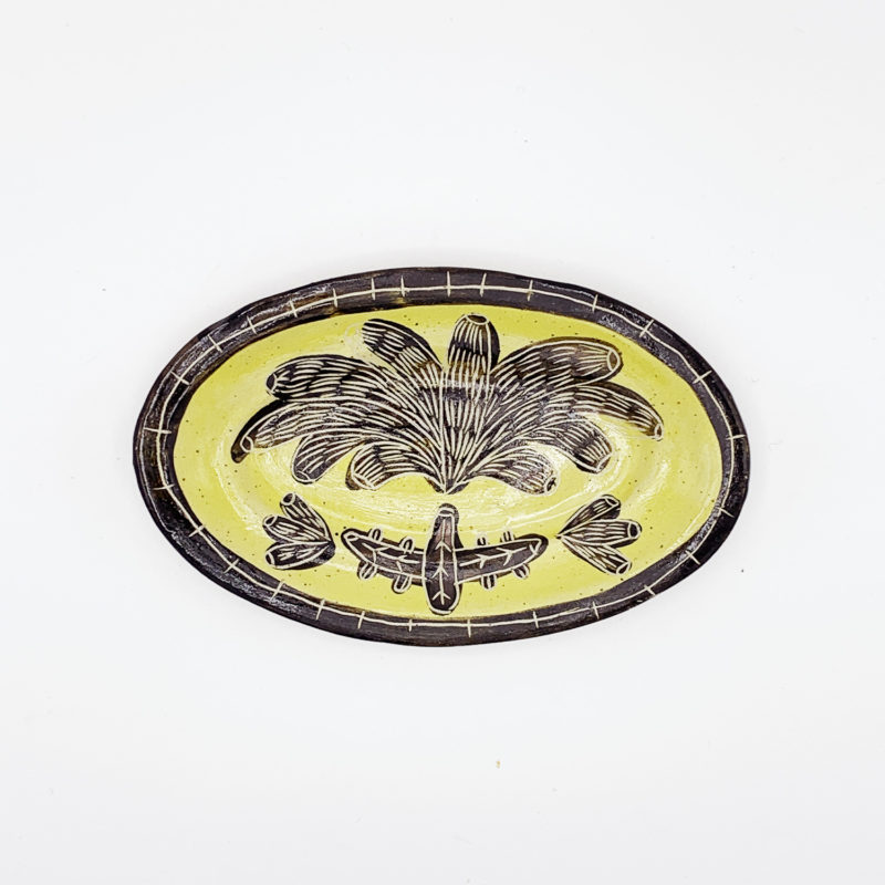 nousparis_Vincent-verde-petit-plat-oval-jaune-fleur