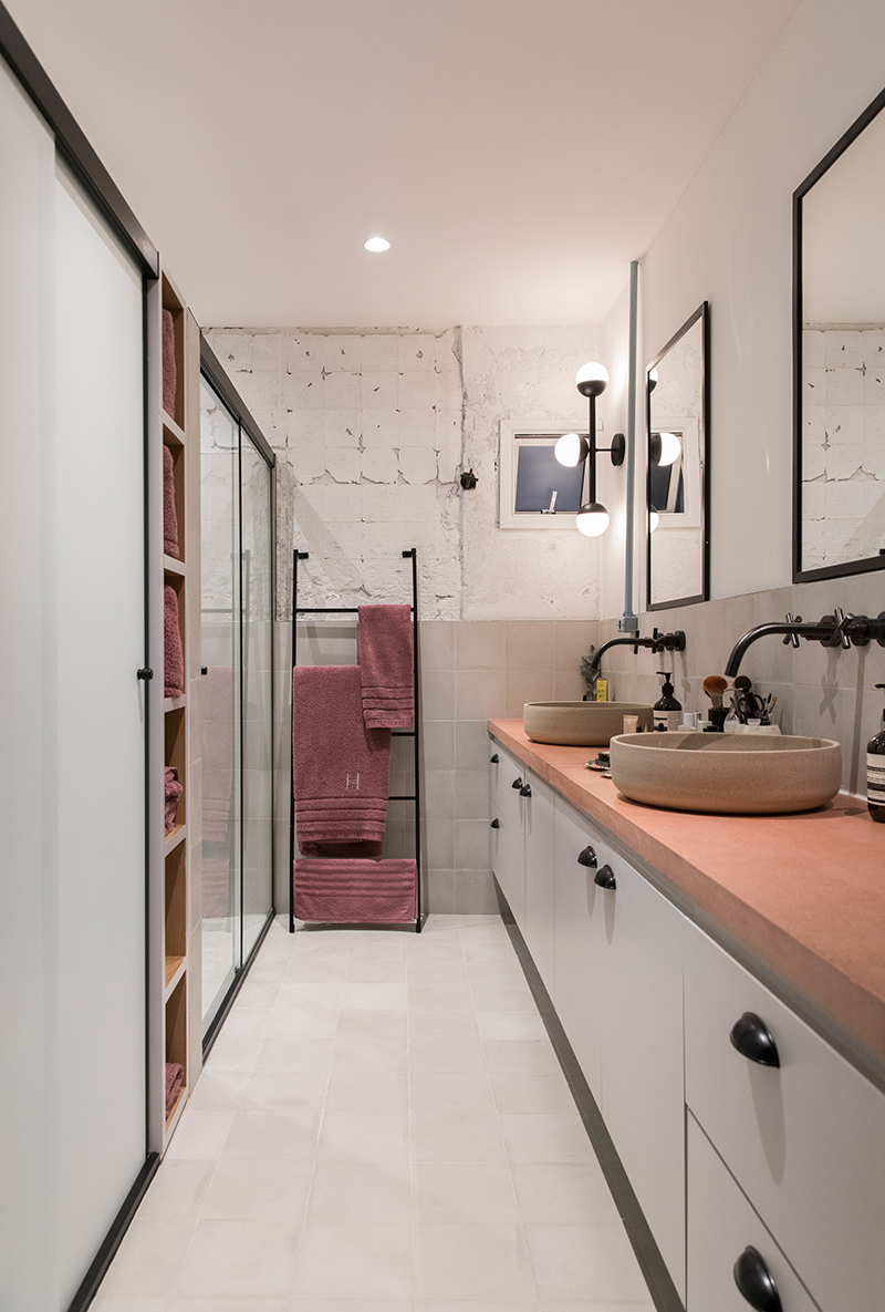 Salle de bains - RF Apartement à à São Paulo par le studio Super Limão