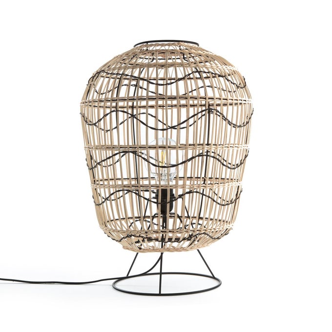 Lampe à poser en métal et rotin, Martaban La Redoute Intérieurs