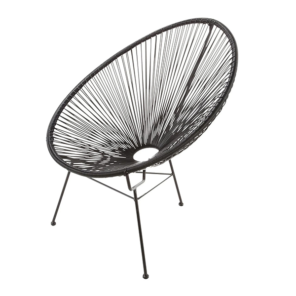 Maisons du Monde - Fauteuil de jardin en résine noir, Copacabana