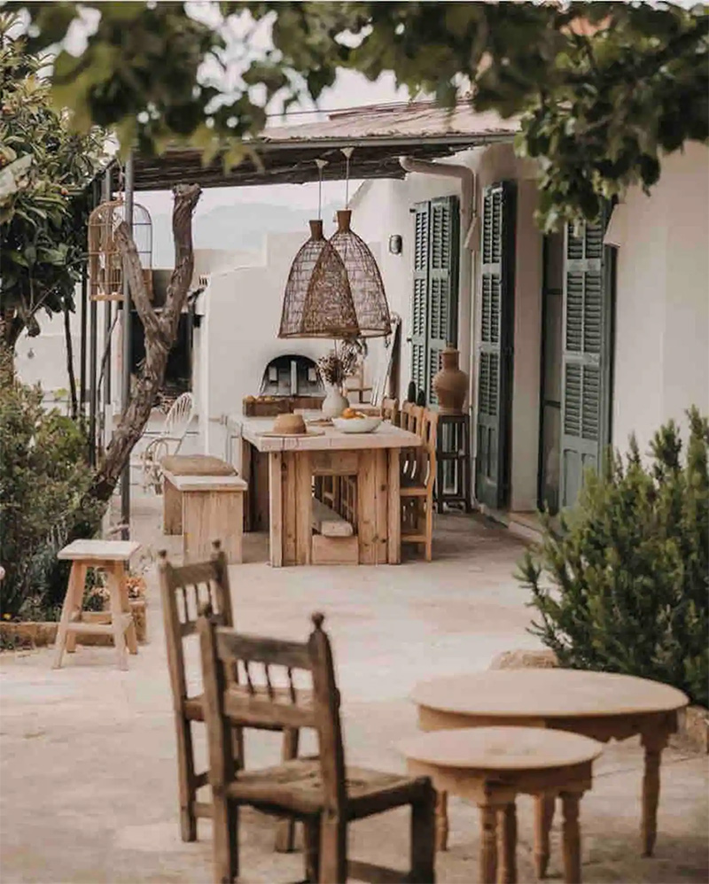 SA Caseta, une maison d'hôtes boho à Majorque // Terrasse extérieure