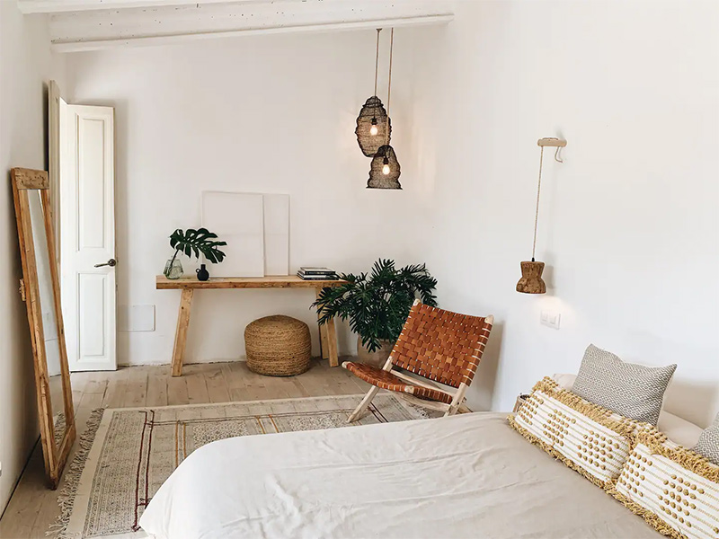 SA Caseta, une maison d'hôtes boho à Majorque // Chambre hippie chic