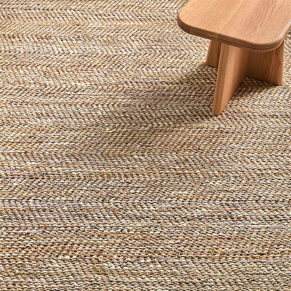 Tapis en jute et cuir recyclé, Aurok sur Ampm