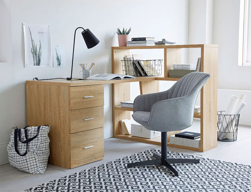 Fauteuil de bureau rotatif jimi La Redoute Interieurs gris clair