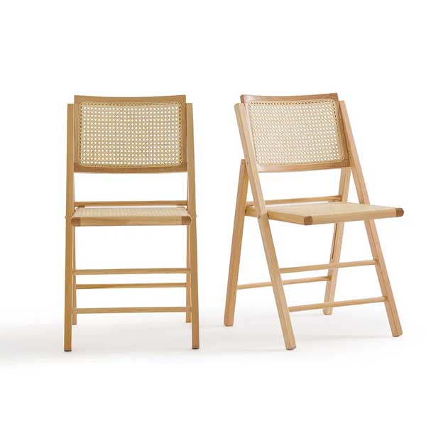 La Redoute Intérieurs - Chaises pliantes hêtre et cannage, Rivia