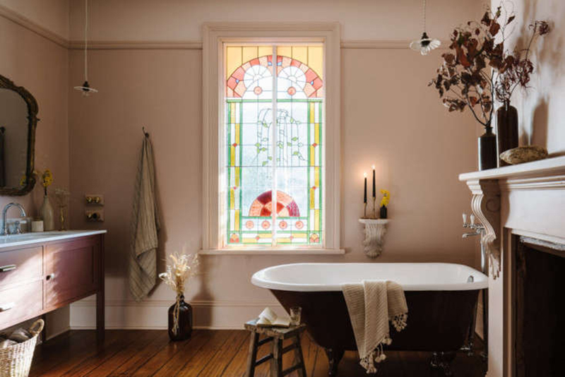 Lumière Lodge, chambre d'hôtes en Tasmanie, salle de bains vintage