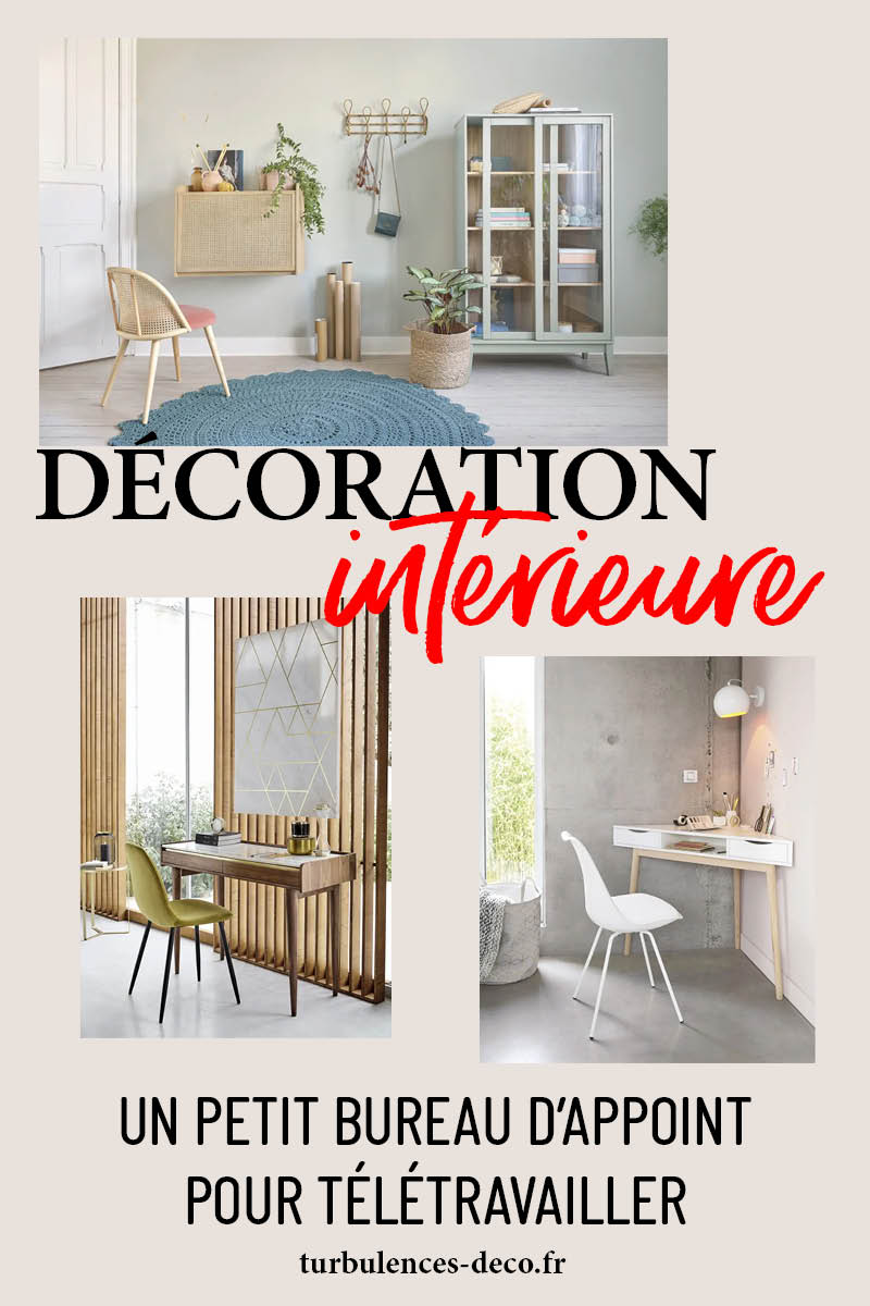 Un petit bureau d'appoint pour télétravailler à retrouver sur Turbulences Déco Un petit bureau d'appoint pour télétravailler à retrouver sur Turbulences Déco