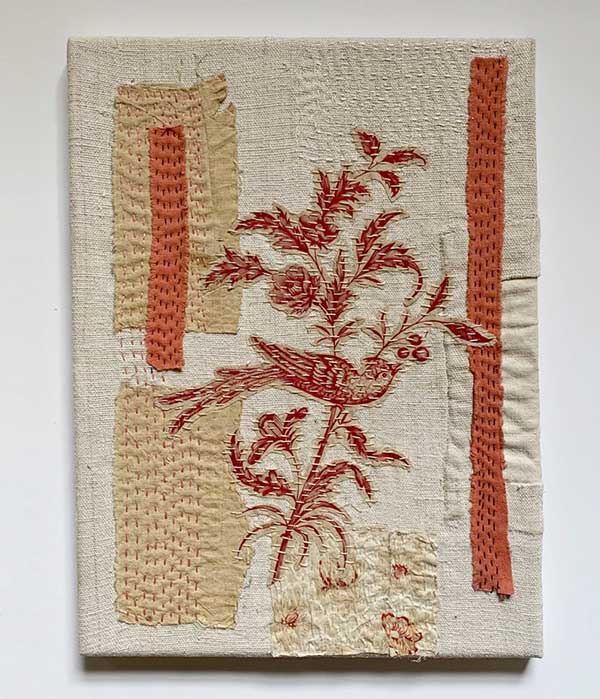 Art textile antique d’oiseau - Boutique Etsy Caro Ramsey Textile Art